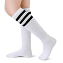 Henwarry Boys Girls Knee High Tube Socks Classical Stripes Athletic Socks