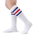 Henwarry Boys Girls Knee High Tube Socks Classical Stripes Athletic Socks