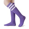 Henwarry Boys Girls Knee High Tube Socks Classical Stripes Athletic Socks