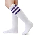 Henwarry Boys Girls Knee High Tube Socks Classical Stripes Athletic Socks