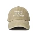 Hepandy Embroidered Please Be Patient I Have Autism Baseball Hat for Women Men Gift, Washed Khaki Cotton Adjustable Dad Hat