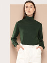 her by invictus Solid Turtle Neck Casual