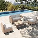 HERA'S HOUSE 5-Piece Wicker Patio Sectional Set, 4-Seat, Modular Design