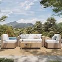 HERA'S HOUSE 2-Piece Wicker Patio Sectional Set, 2-Seat, Modular Design
