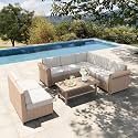 HERA'S HOUSE 2-Piece Wicker Patio Sectional Set, 2-Seat, Modular Design