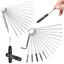 Herain Carburetor Torch Welding Tip Cleaner Set, Small Holes Cleaner for Cleaning Brake, Engine, Gas Orifices Parts, Torch Nozzle Tip, Sprinklers, Lawn Mowers (31 Pcs Cleaning Wire Set)