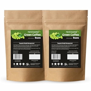 herb essential green coffee beans unroasted decaffeinated arabica 100g x 2