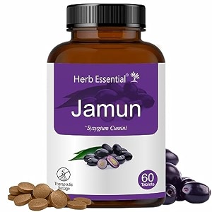 herb essential jamun tablets 500mg  60 count ayurvedic herbal supplement