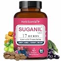 Herb Essential Suganil 500mg Tablets – 90 Tablets | Ayurvedic Formula with 17 Herbs | Supports Blood Sugar & Cholesterol Levels | Jamun, Karela, Amla