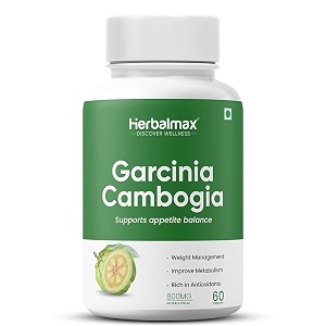 herbal max garcinia cambogia capsules  60 veg capsules  60 hca amp green tea extract  supports weight management fat burning digestion amp metabolism