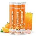 Herbal Max L- Glutathione Effervescent Tablets – 45N | With Vitamin C and E, Hyaluronic Acid & Biotin – For Skin Glow, Hair & Nail Health, Hydration & Antioxidant Support – Pack of 3, Orange Flavour