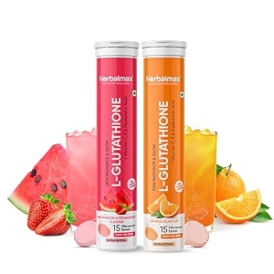 herbal max glutathione effervescent tablets  30n packed with vitamin c hyaluronic acid amp biotin to support healthy hair skin amp nails for a natural glow amp boost hydration