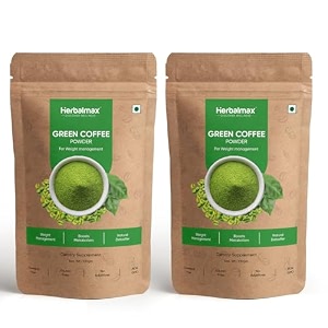 herbal max green coffee powder 2  100g  organic natural green coffee for weight management metabolism digestion amp energy support  daily wellness supplement