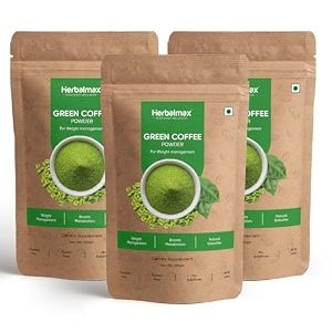 herbal max green coffee powder 3  100gm  organic natural green coffee for weight management metabolism digestion amp energy support  daily wellness supplement