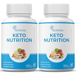 herbal max keto nutrition weight management  supports effective weight loss fat burning belly fat reduction ketosis amp energy boost  60 veg capsules each pack of 2  for men amp women