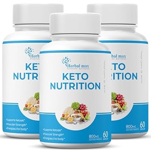 herbal max keto nutrition weight management  supports effective weight loss fat burning belly fat reduction ketosis amp energy boost  60 veg capsules each pack of 3  for men amp women