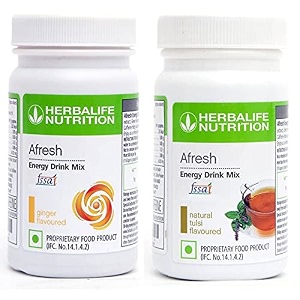 herbalife afresh energy drink - ginger flavor amp tulsi flavor for weight loss energy drink50g ginger tulsi flavored pack of 2