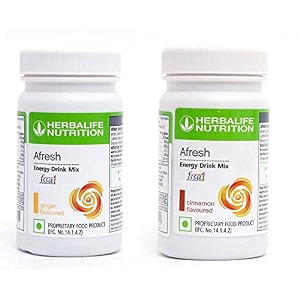 herbalife afresh energy drinks mix ginger  cinnamon flavour 11 energy drink 100 g ginger cinnamon flavored