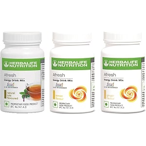 herbalife nutrition afresh energy drink mix tulsi lemon and ginger flavored energy drink3x50 g tulsi lemon ginger flavored