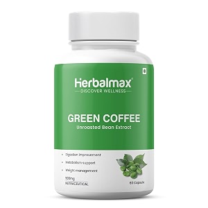 herbalmax green coffee beans extract  with green tea ginger amp piperine  natural antioxidants  supports metabolism digestion mood amp physical performance  60 veg capsules