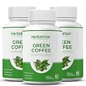 Herbalmax Green Coffee Beans Extract Capsules with Green Tea, Ginger &amp; Piperine | Pure &amp; Natural Antioxidants for Improved Metabolism | Pack of 3, 60 Capsules Each