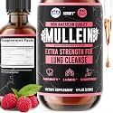 HERBIFY Mullein Drops - Lung Cleanse - Leaf Extract - Powerful Mullein for Immune Support, Detox & Respiratory Support - Made in USA - 4 Oz Raspberry Flavor