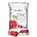 HERBION Naturals Zinc, Echinacea &amp; Vitamin C Lozenges 25 CT, Dietary Supplement for Adults &amp; Children 5+, Promotes Wellness for the Whole Family, 25 Count, Cherry, Pack of 1