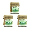 Herbsense Hydrating, moisturizing, and non-sticky gel for skin and hair, packaged in a glass jar, Pure Aloe Vera Gel Combo 180 Gm Pack of 3