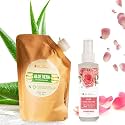 Herbsense Pure Aloe Vera Gel Refill Pack 500gm + Pure Rose Water 100ml Combo Pack, Hydrating & Refreshing Combo