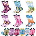 Hercicy 12 Pairs Hiking Socks for Women Men, Funny Outdoor Themed Crew Sock
