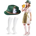 Hercicy 2 Pcs Oktoberfest Accessories Women, Hat＆ Dirndl Socks