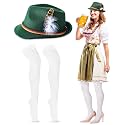 Hercicy 2 Pcs Oktoberfest Accessories Women, Hat＆ Dirndl Socks