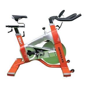 hercules fitness spin bike sb41 20 kg fly wheel brush brake resistance control 3 peice crank design amp heart rate sensor for fitness at home workouts max weight capacity 150 kg