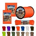 HERCULES Type III Paracord 550 Rope Parachute Cord, 250' Neon Orange