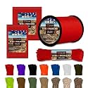 HERCULES Type III Paracord 550 Rope Parachute Cord, 50' Imperial Red