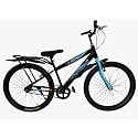 Hercules Wildrock Ranger 24T Bike Single Speed Integrated Carrier with Power Brake | 85% Semi Assembled Cycle | Age 9-13 Years | Boys Girls | Black Blue