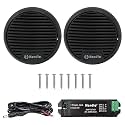 Herdio 3" inch Marine Bluetooth Speakers Boat Motorcycle Hot tub Stereo with Max Power 140 Watt (Black)