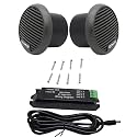 Herdio 3" inch Marine Bluetooth Speakers Boat Motorcycle Hot tub Stereo with Max Power 140 watt(A Pair) (Gray)