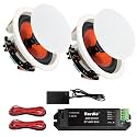 Herdio 4 Inch Bluetooth Ceiling Speakers Max Power 240 Watts 2 Way Flush Mount in Wall Speaker Great for Bathroom, Kitchen,Living Room,Office(1 Pair)