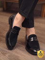 HERENOW Charcoal Casual Patent Penny Shoes Loafers