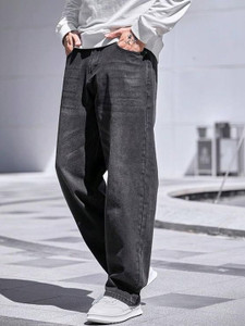 HERENOW Men Relaxed Fit High Rise Black