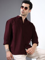 HERENOW Men Relaxed Fit Solid Spread Collar