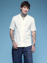 HERENOW Men Solid Casual White Shirt