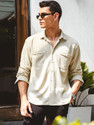 HERENOW Men Washed Casual Green Shirt