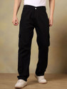 HERENOW Slim Fit Men Black Trousers
