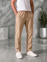 HERENOW Straight Fit Men Cream Trousers