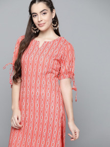 HERENOW Women Geometric Print Straight Kurta