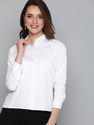 HERENOW Women Solid Casual White Shirt