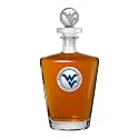 Heritage Metalworks West Virginia University Royal Decanter with 3D Stopper | 30 OZ Liquor Pourer | Expertly Crafted Pewter Glass