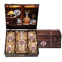 Heritage Pewter Arkansas Capitol Decanter Chest Set | 24 OZ Liquor Pourer with 4 Double Old-Fashioned Glasses | Expertly Crafted Pewter Glass